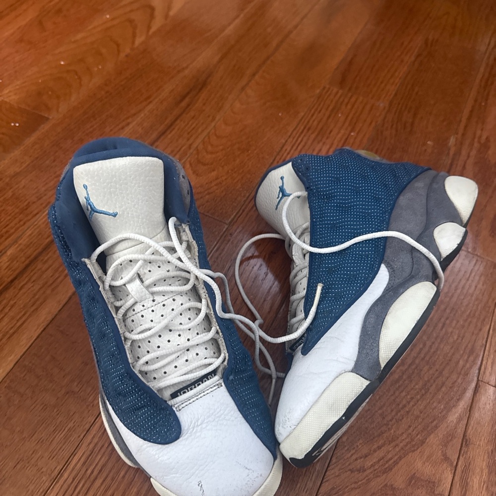 Jordan 13 Athletic Shoes Blue and White